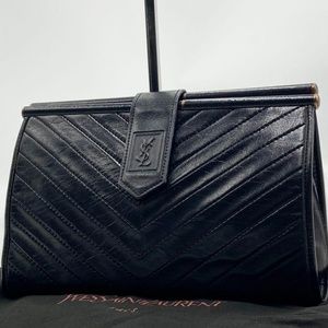 VINTAGE YSL Black Clutch